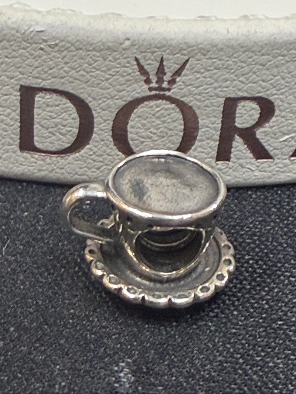 Authentic Pandora Silver Teacup & Saucer Charm - Silver